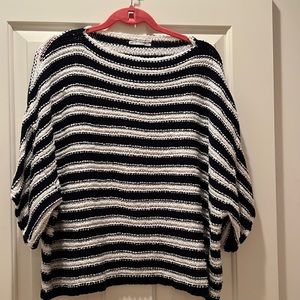 Anthropologie cotton blend sweater. Navy/white stripped. Size XS/S. Pristine